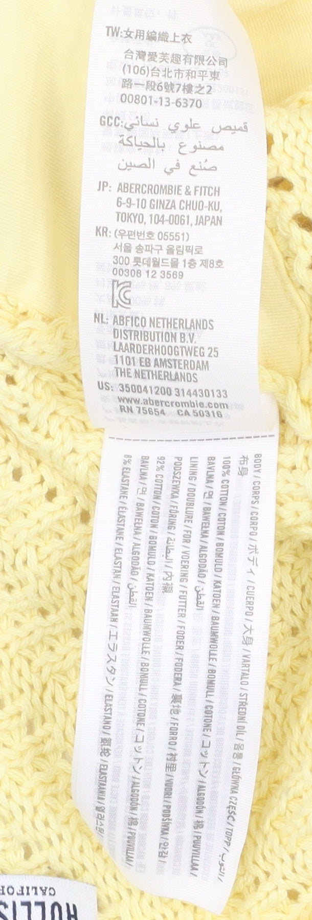 Hollister Women Yellow Knitted Cropped Tank Top