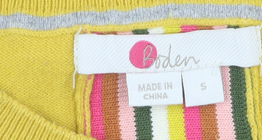 Boden Women's Yellow Striped Cardigan, Size S