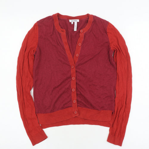 Manoukian Women's Red Cardigan, Size 2XS, V-Neck, Wool
