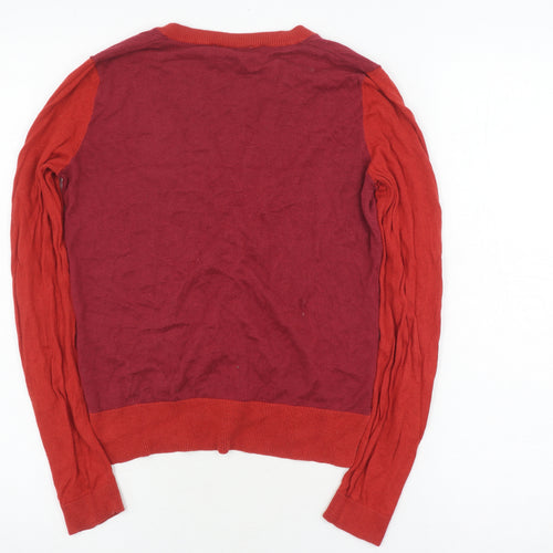 Manoukian Women's Red Cardigan, Size 2XS, V-Neck, Wool