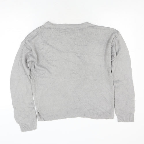 Brave Soul Men's Grey Penguin Christmas Jumper M