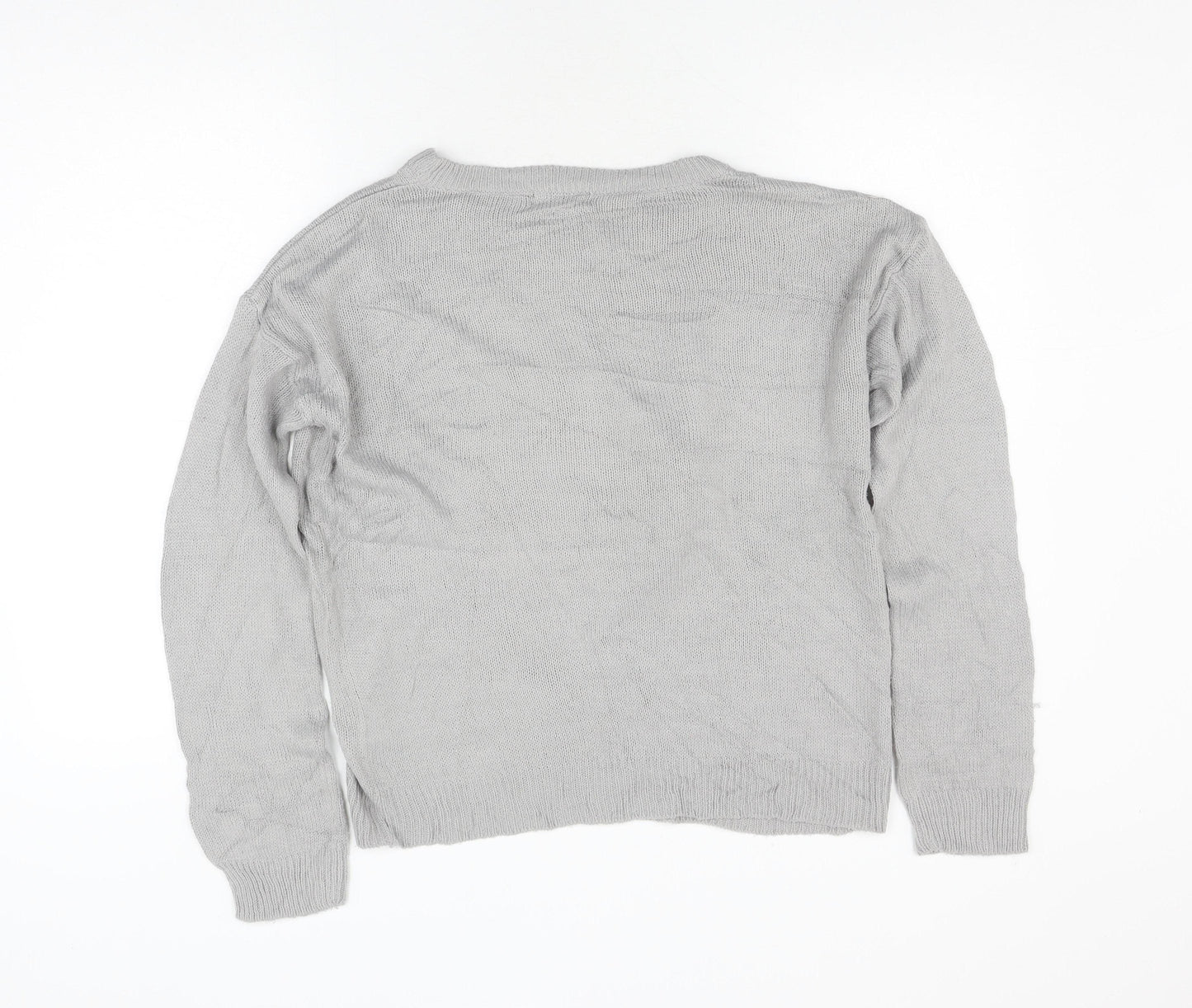 Brave Soul Men's Grey Penguin Christmas Jumper M