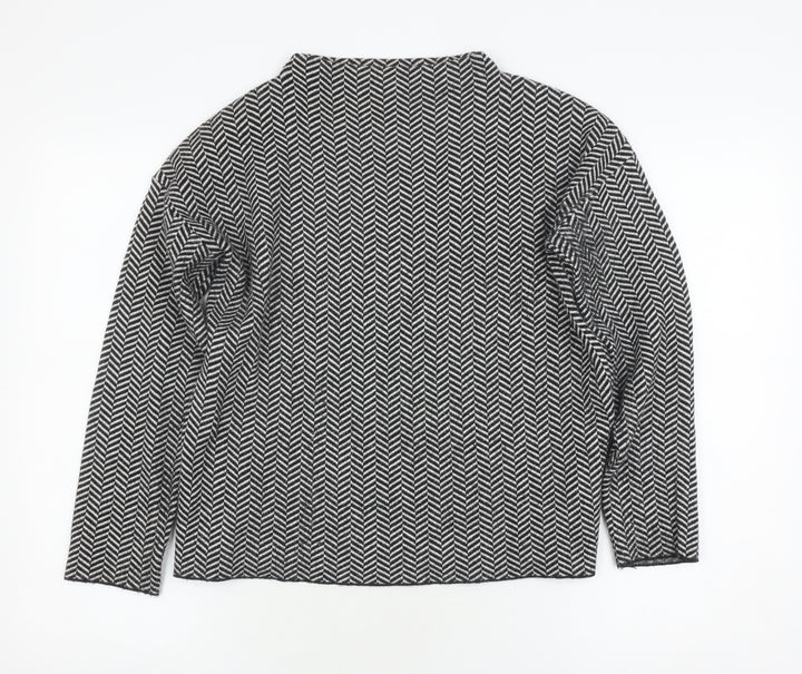 Tahari Women's Black Geometric Pullover Jumper M