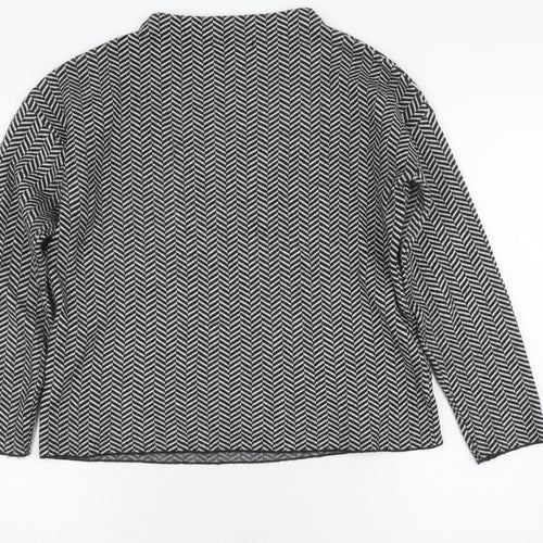 Tahari Women's Black Geometric Pullover Jumper M