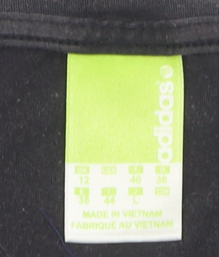 Adidas Women Black T-Shirt Size 12
