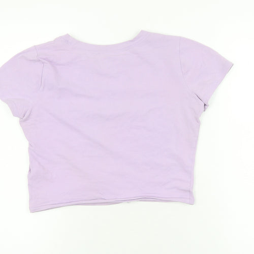Hollister Women's Purple Cropped T-Shirt M
