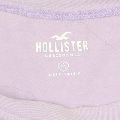 Hollister Women's Purple Cropped T-Shirt M