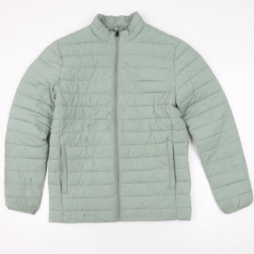 Jack & Jones Unisex Green Puffer Jacket M