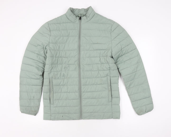 Jack & Jones Unisex Green Puffer Jacket M