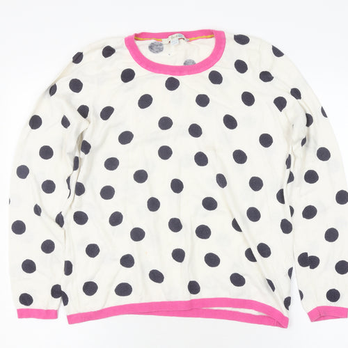 Boden Women's Ivory Polka Dot Pullover Jumper M