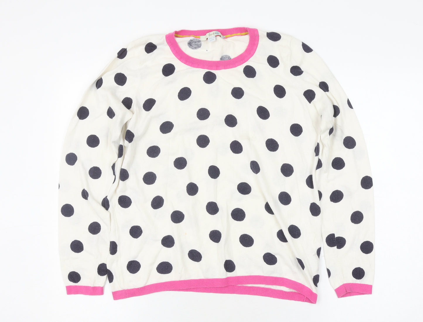 Boden Women's Ivory Polka Dot Pullover Jumper M