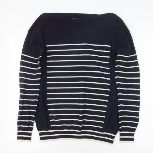 Sportscraft Women's Blue Striped Pullover Jumper M