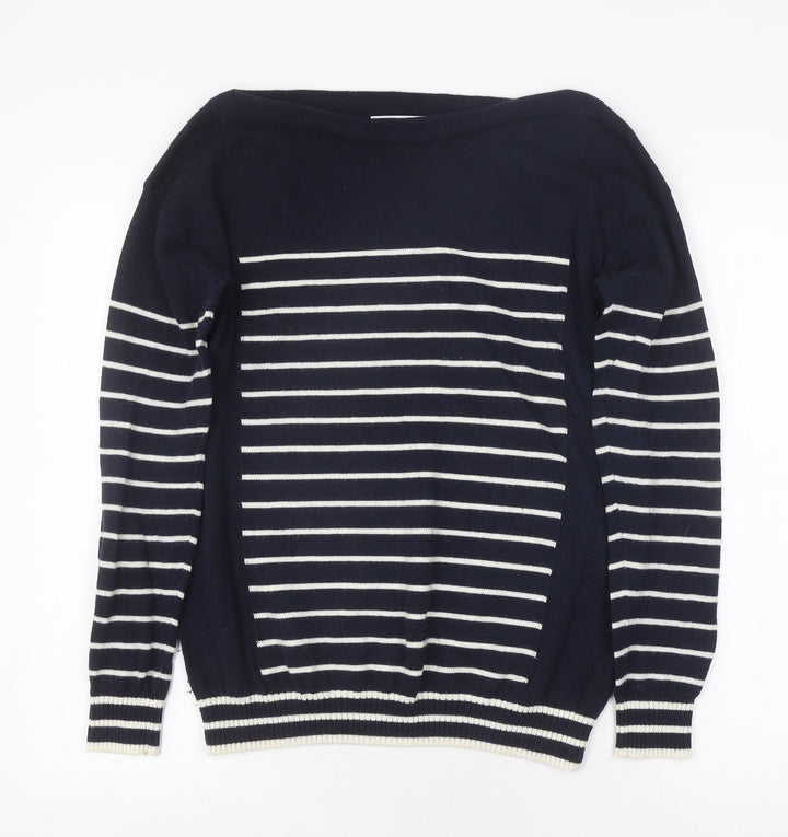 Sportscraft Women's Blue Striped Pullover Jumper M