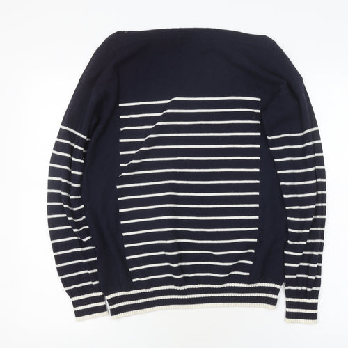Sportscraft Women's Blue Striped Pullover Jumper M