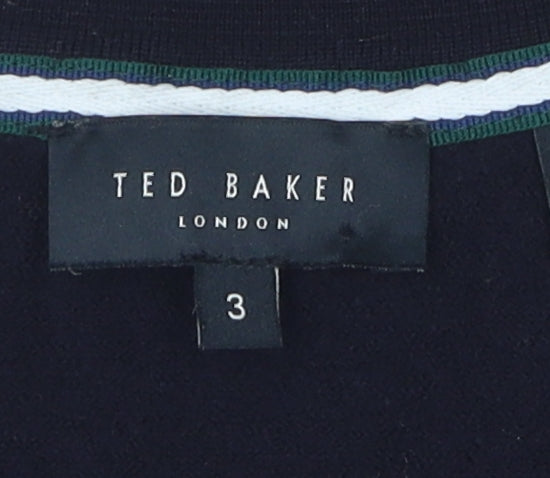 Ted Baker Men's Colourblock Wool Polo, Medium, Black/Brown