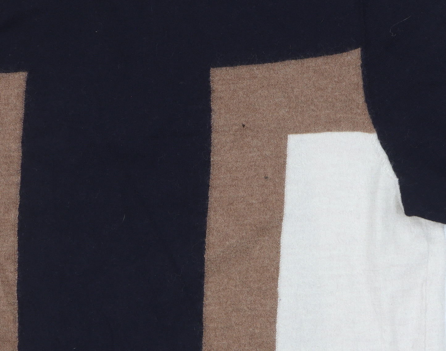 Ted Baker Men's Colourblock Wool Polo, Medium, Black/Brown