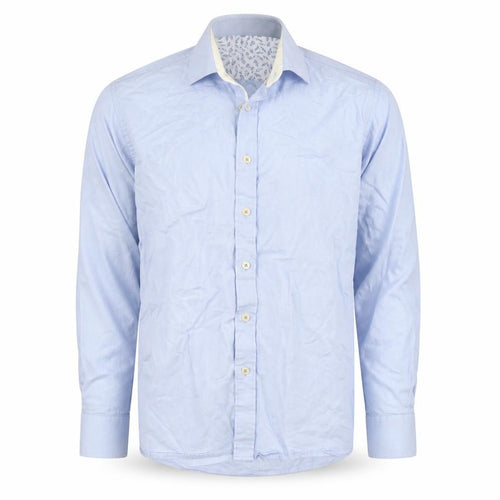 House of Cavani Men's Blue Cotton Button-Up Shirt