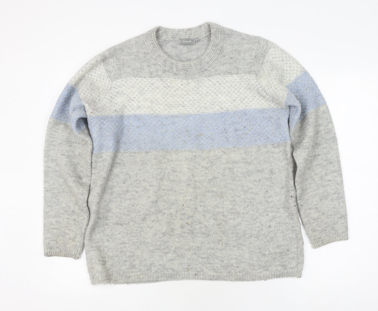 Fransa Men's Grey Knit Pullover Jumper M