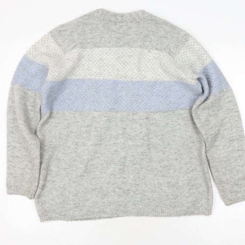 Fransa Men's Grey Knit Pullover Jumper M