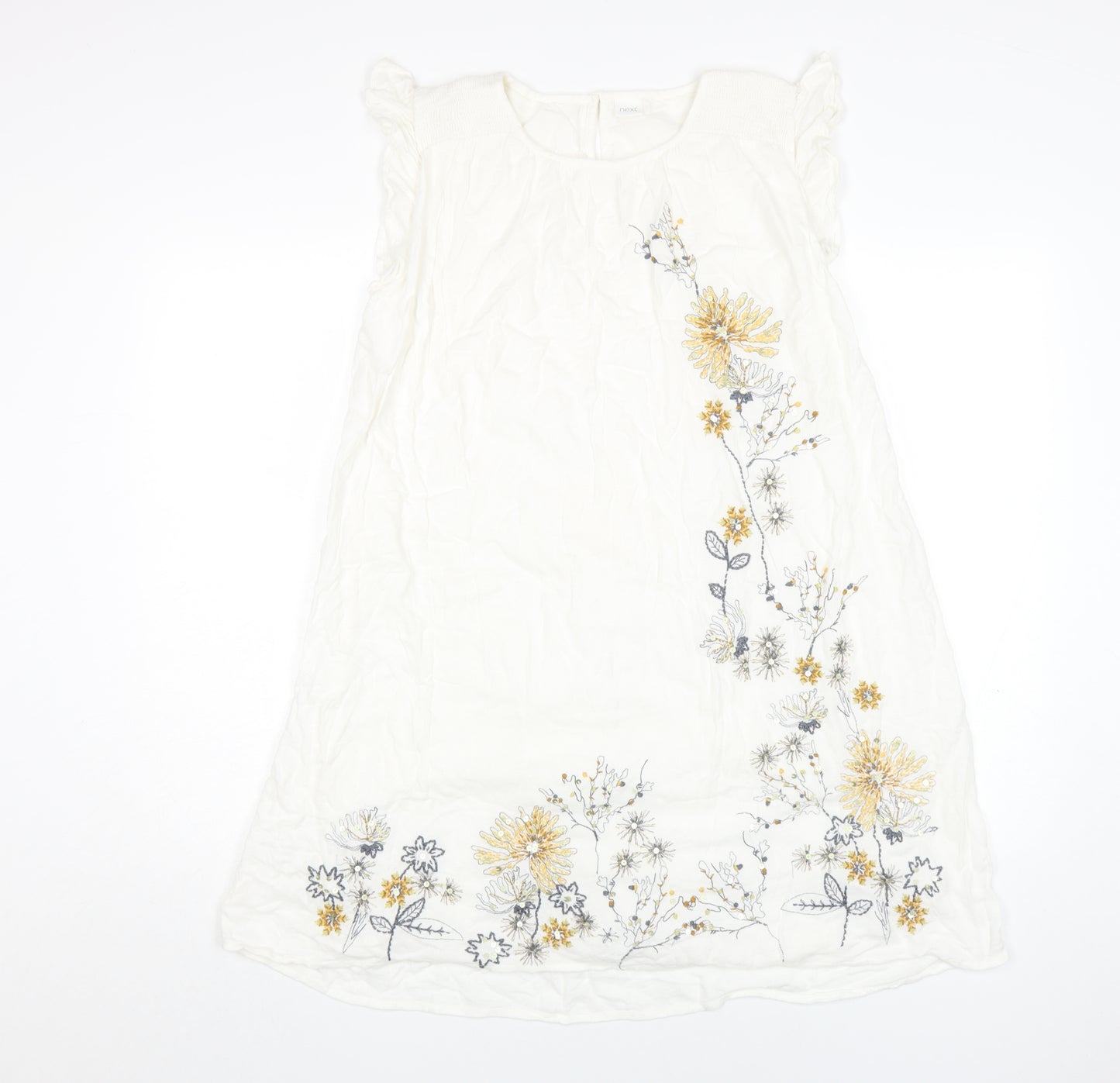 Next Girls Ivory Floral Shift Dress, 15 Years