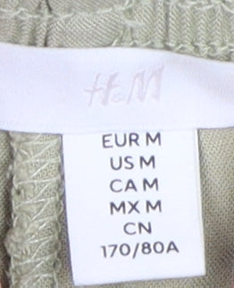 H&M Women's Beige Wide-Leg Viscose Trousers M