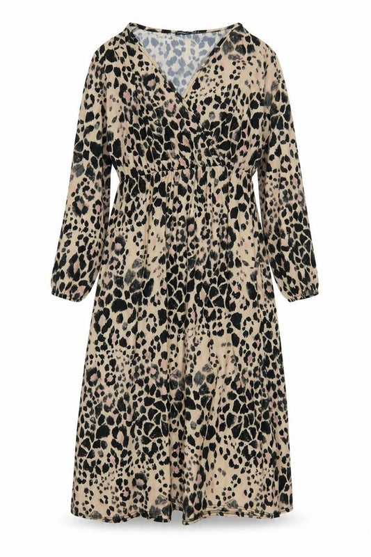 Front view of Boohoo Women's Animal Print Wrap Dress -, size 20