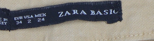 Zara Women's Beige Skinny Jeans, Size 2, Slim Fit