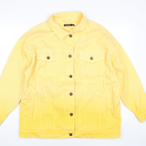 Nasty Gal Women's Yellow Short Denim Jacket, Size 4, Summer Ready