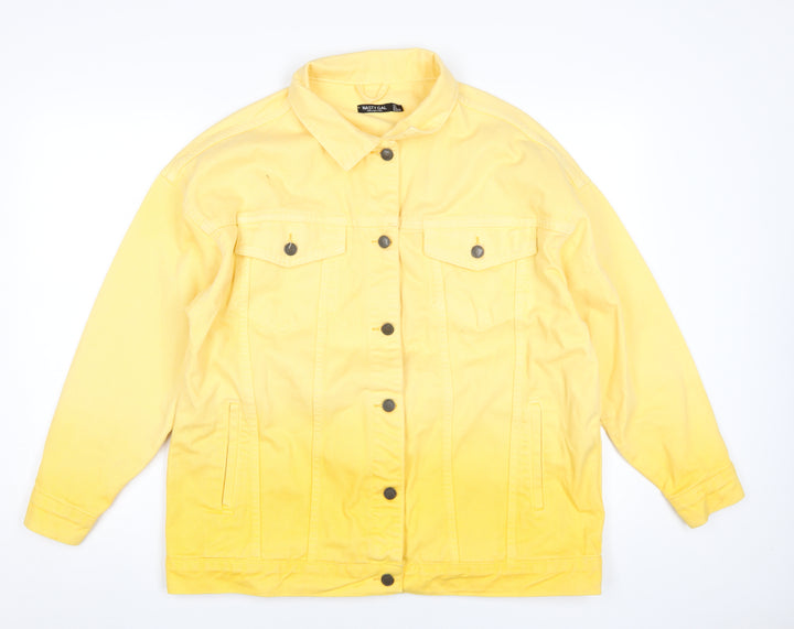 Nasty Gal Women's Yellow Short Denim Jacket, Size 4, Summer Ready