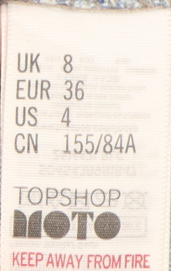 Topshop Women's Blue Denim Pinafore Dress Size 8