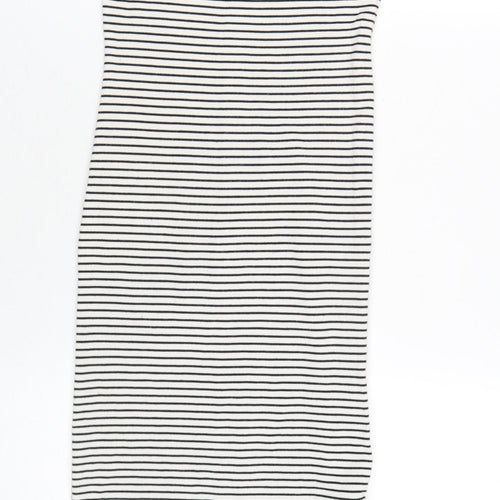Bershka Women's Black Striped Slip Dress XS