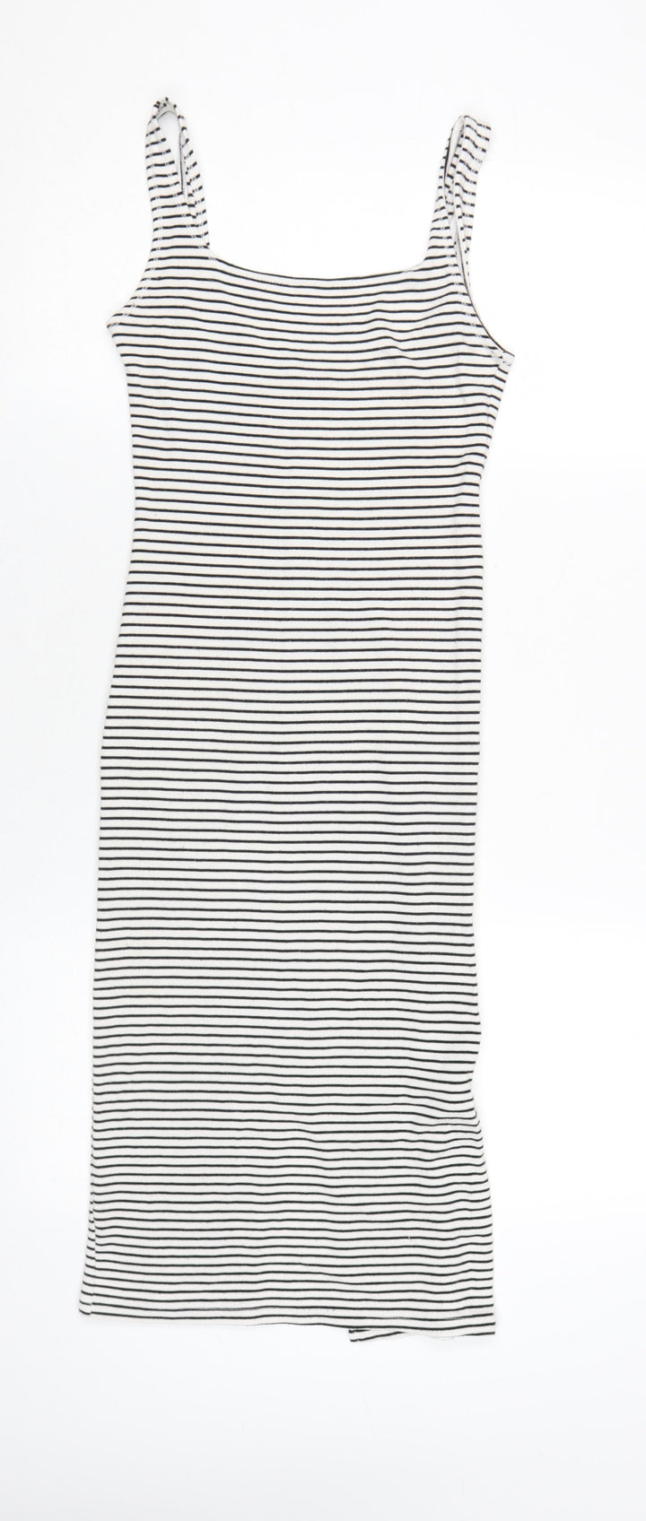 Bershka Women's Black Striped Slip Dress XS