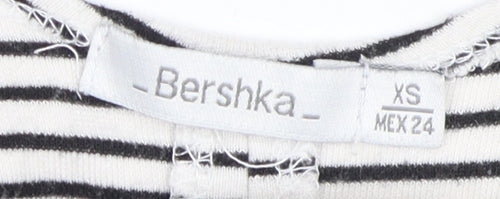 Bershka Women's Black Striped Slip Dress XS