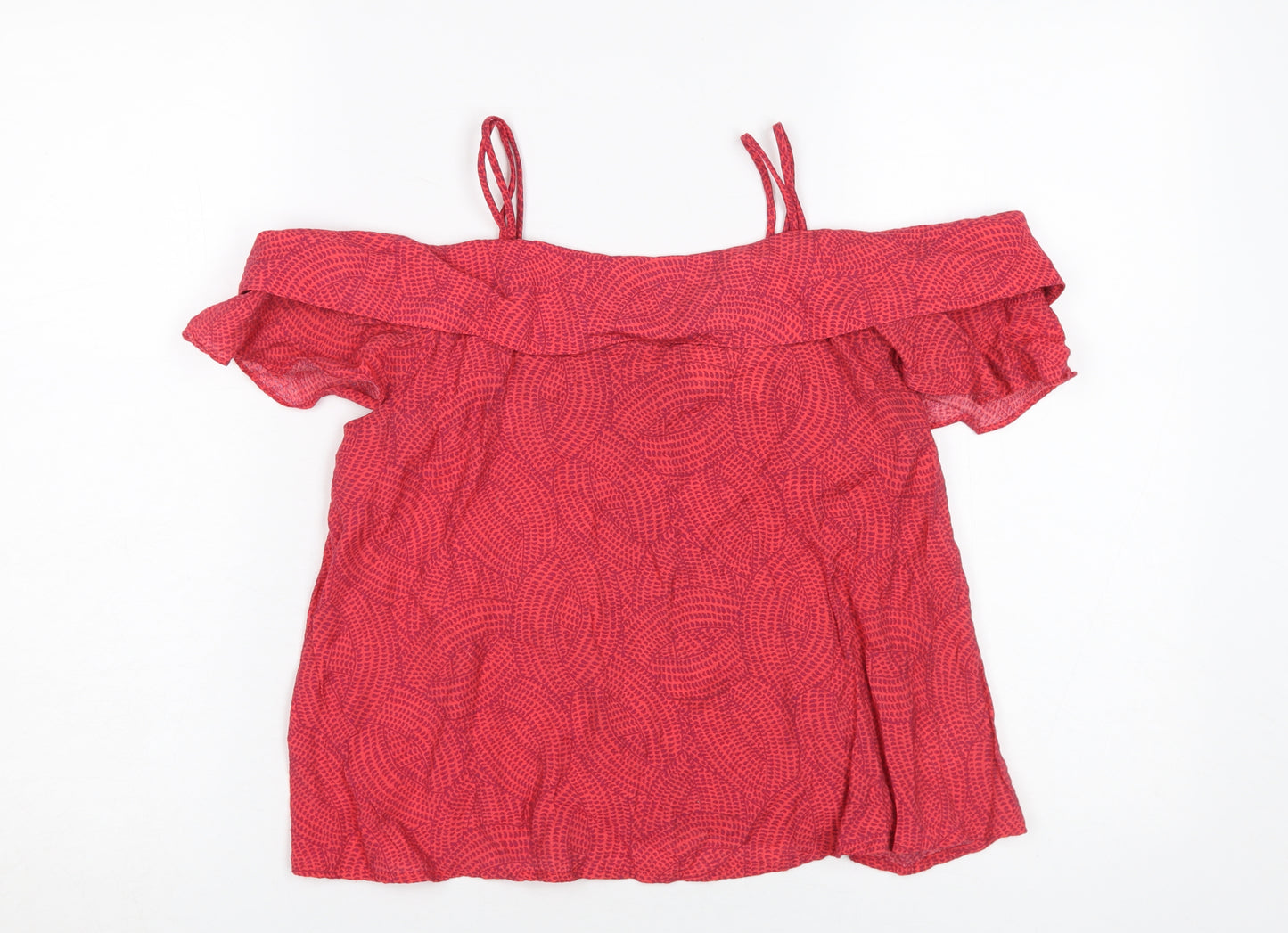 Maeve Women Red XS Off-Shoulder Geometric Blouse