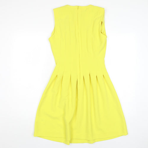 H&M Women's Yellow Sleeveless A-Line Dress Size 8