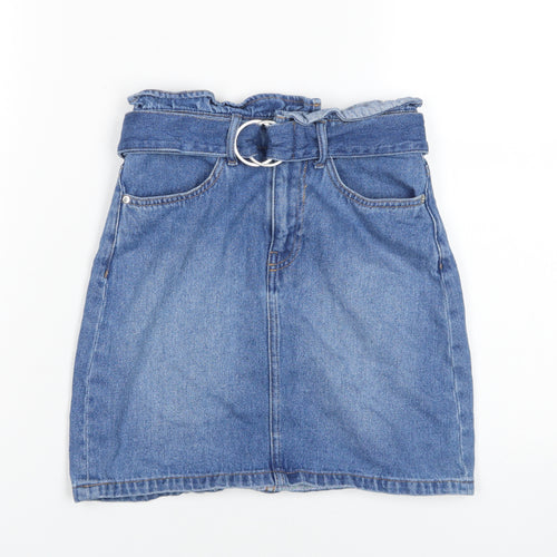 H&M Women's Blue Short Denim Skirt, Size 4