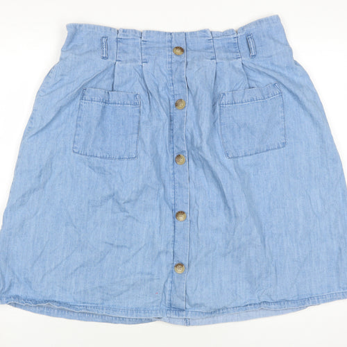 C&A Women's Blue Denim Skirt Size 14 with Buttons