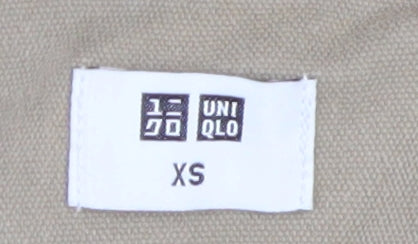 Uniqlo Beige Button-Up Shirt XS Unisex Adults