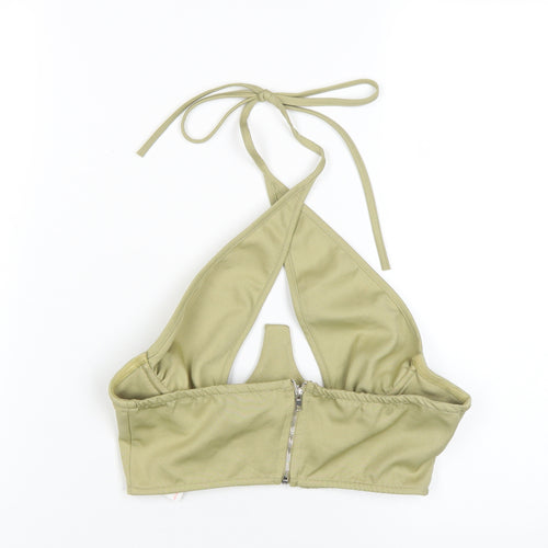 PrettyLittleThing Women's Green Cropped Halter Tank Size 8
