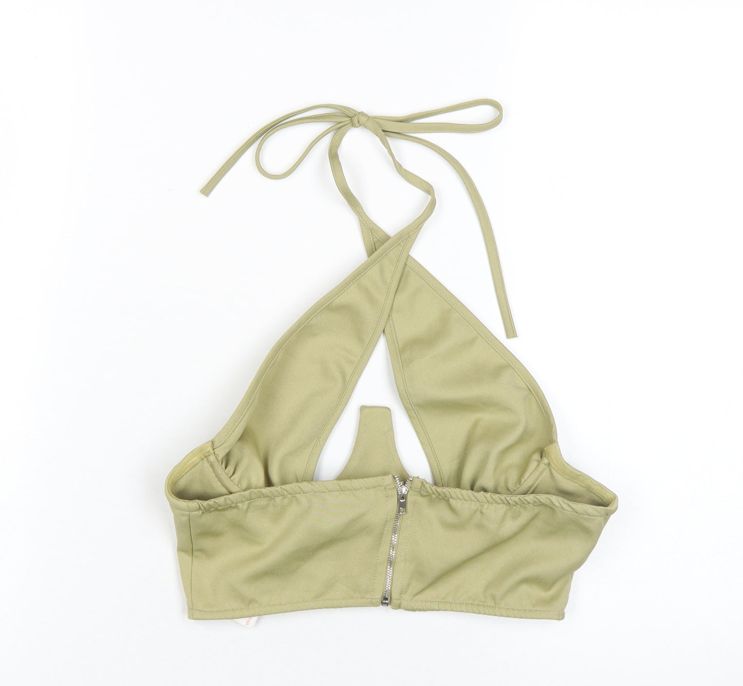 PrettyLittleThing Women's Green Cropped Halter Tank Size 8