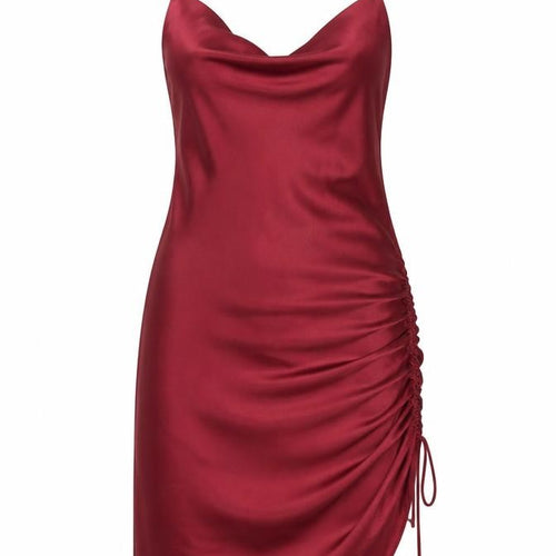 Topshop Women's Red Slip Dress, UK 6, Cowl Neck, Party