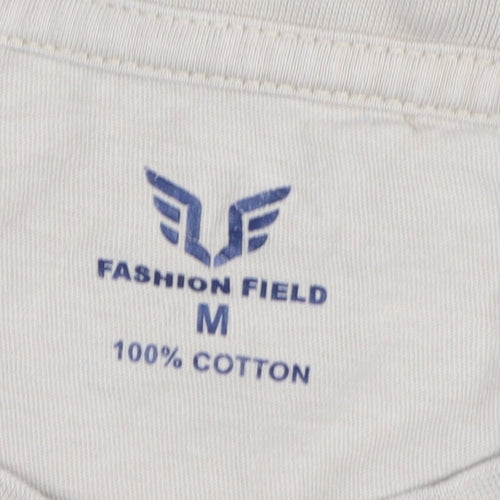 Fashion Field Men Beige Dinosaur T-Shirt M