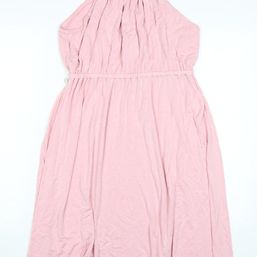 Khujo Women's Pink Halter Dress Size L Sleeveless