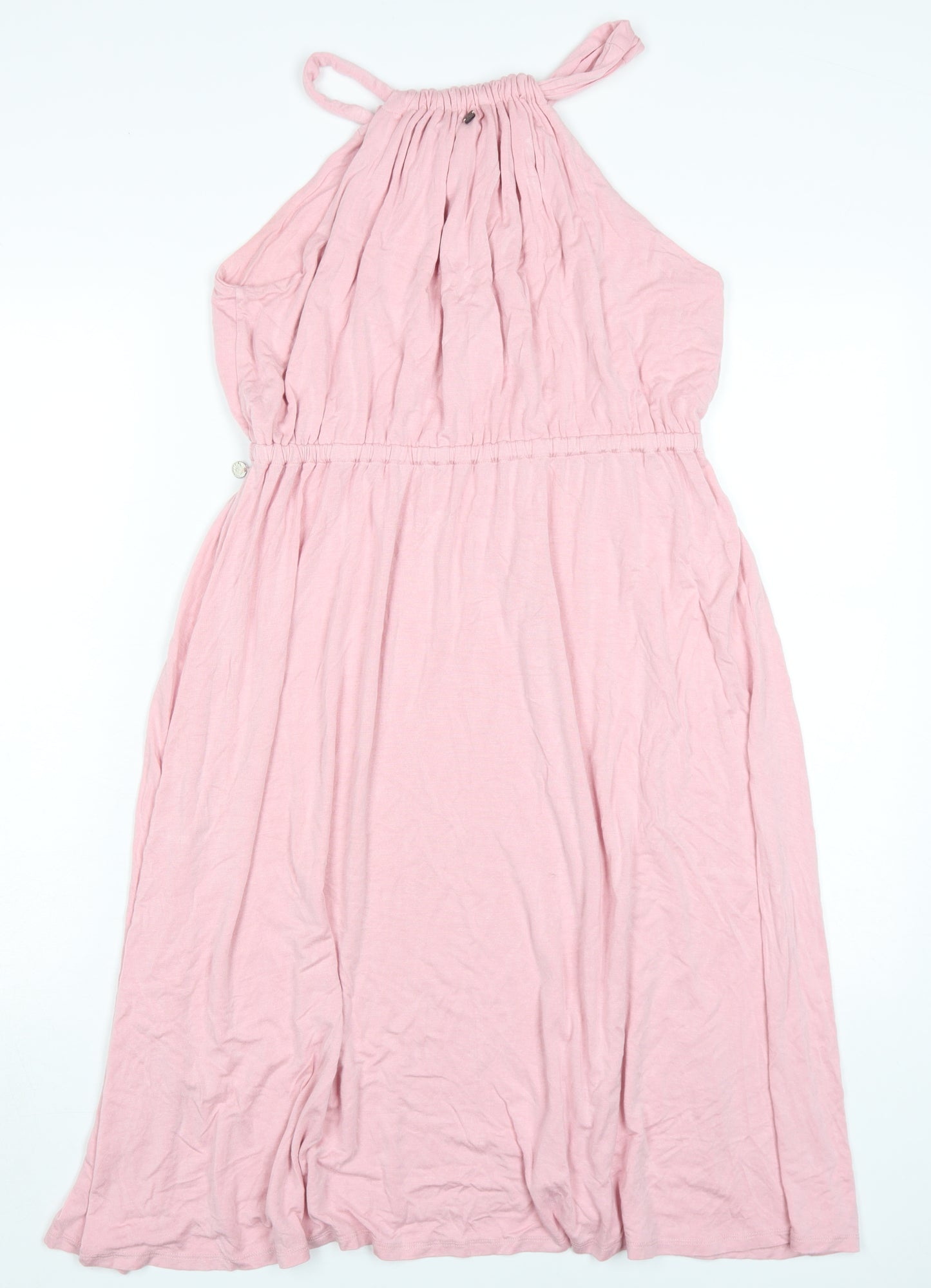 Khujo Women's Pink Halter Dress Size L Sleeveless