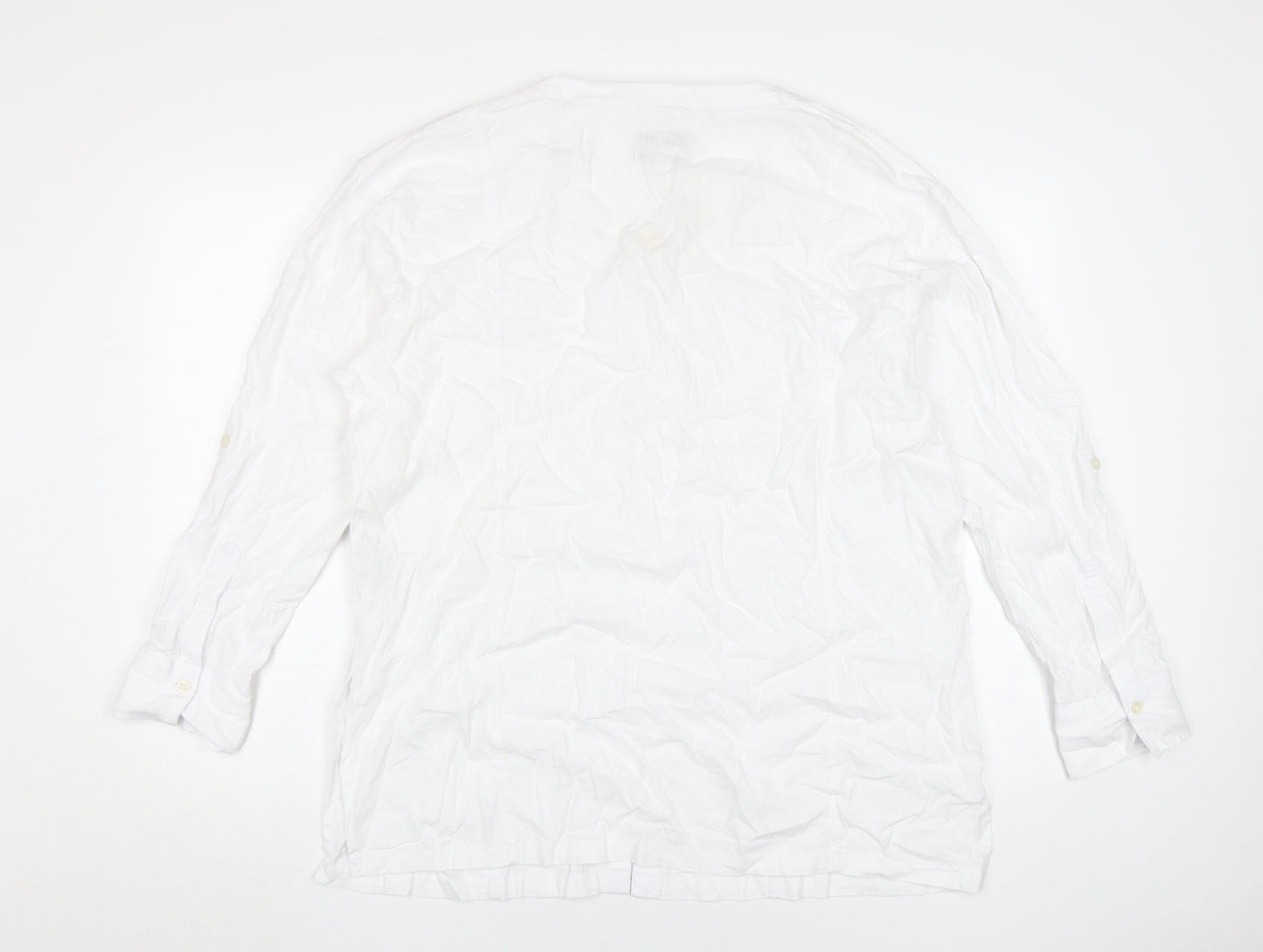 Marks and Spencer Women's White Button-Up Shirt Size 16