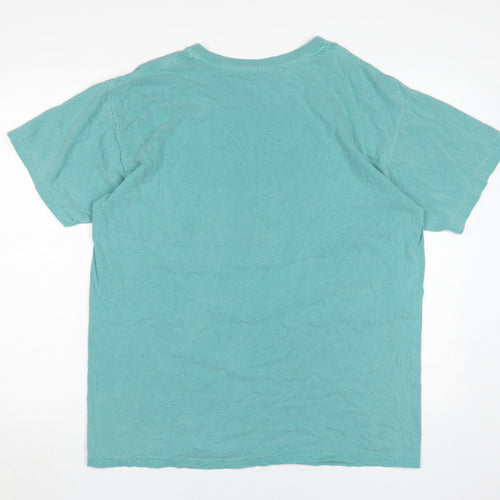 Comfort Colors Men's Blue Graphic Print T-Shirt Large