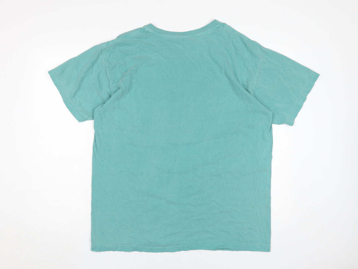 Comfort Colors Men's Blue Graphic Print T-Shirt Large