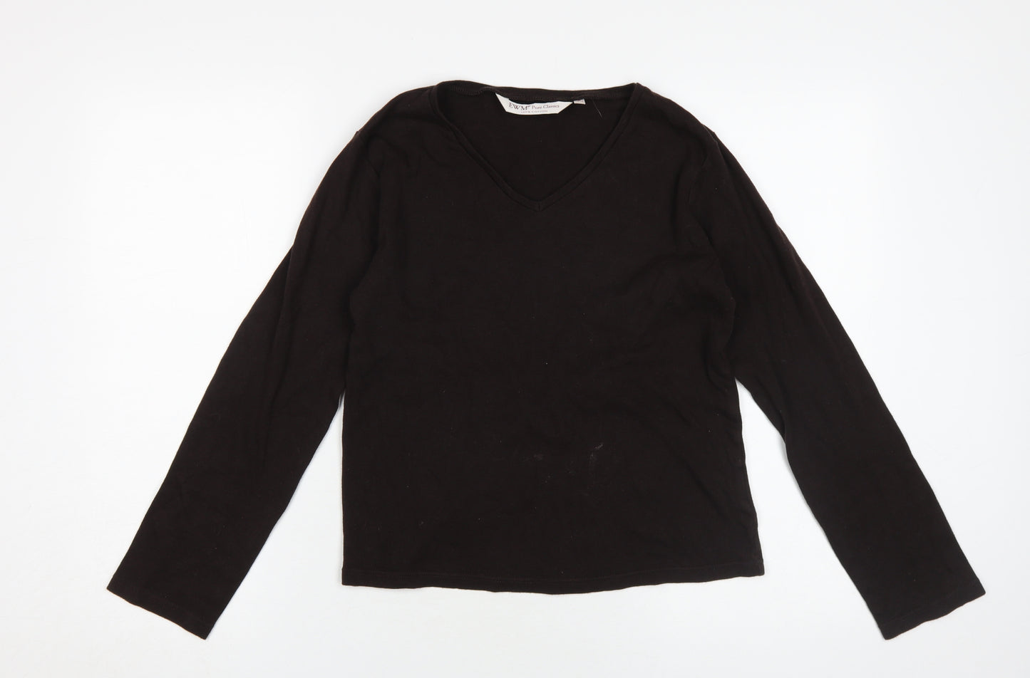 EWM Pure Classics Black V-Neck Long Sleeve Top S