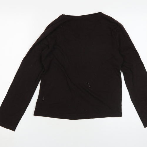 EWM Pure Classics Black V-Neck Long Sleeve Top S