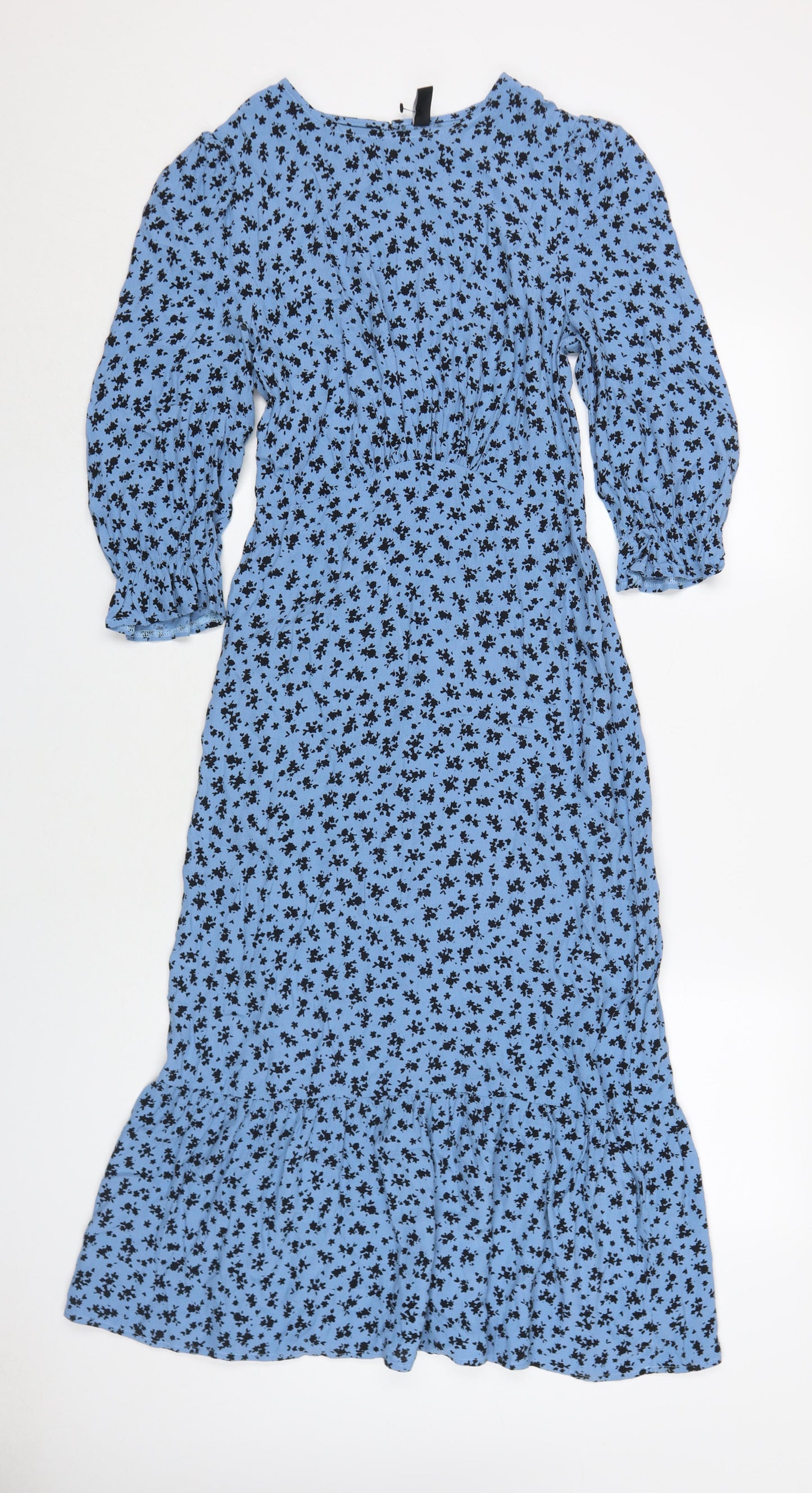 Nobody's Child Women's Blue Floral Midi Dress Size 8
